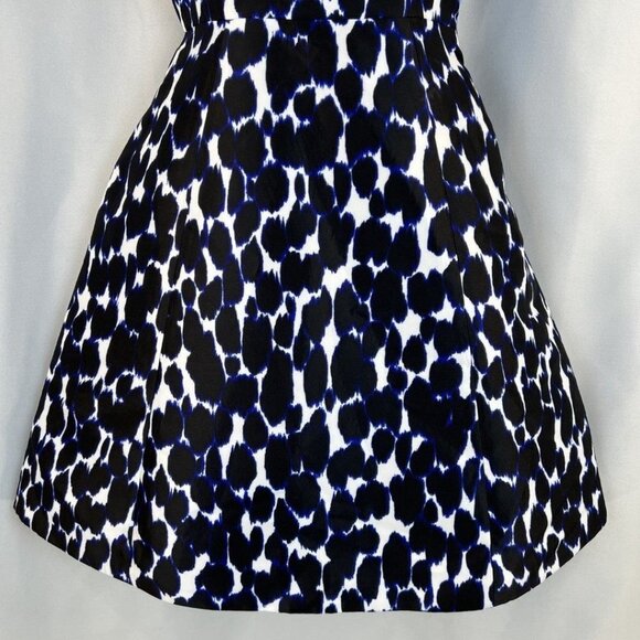 Kate Spade Black Blue Leopard Fit and Flare Dress with POCKETS! $400 - Picture 5 of 12